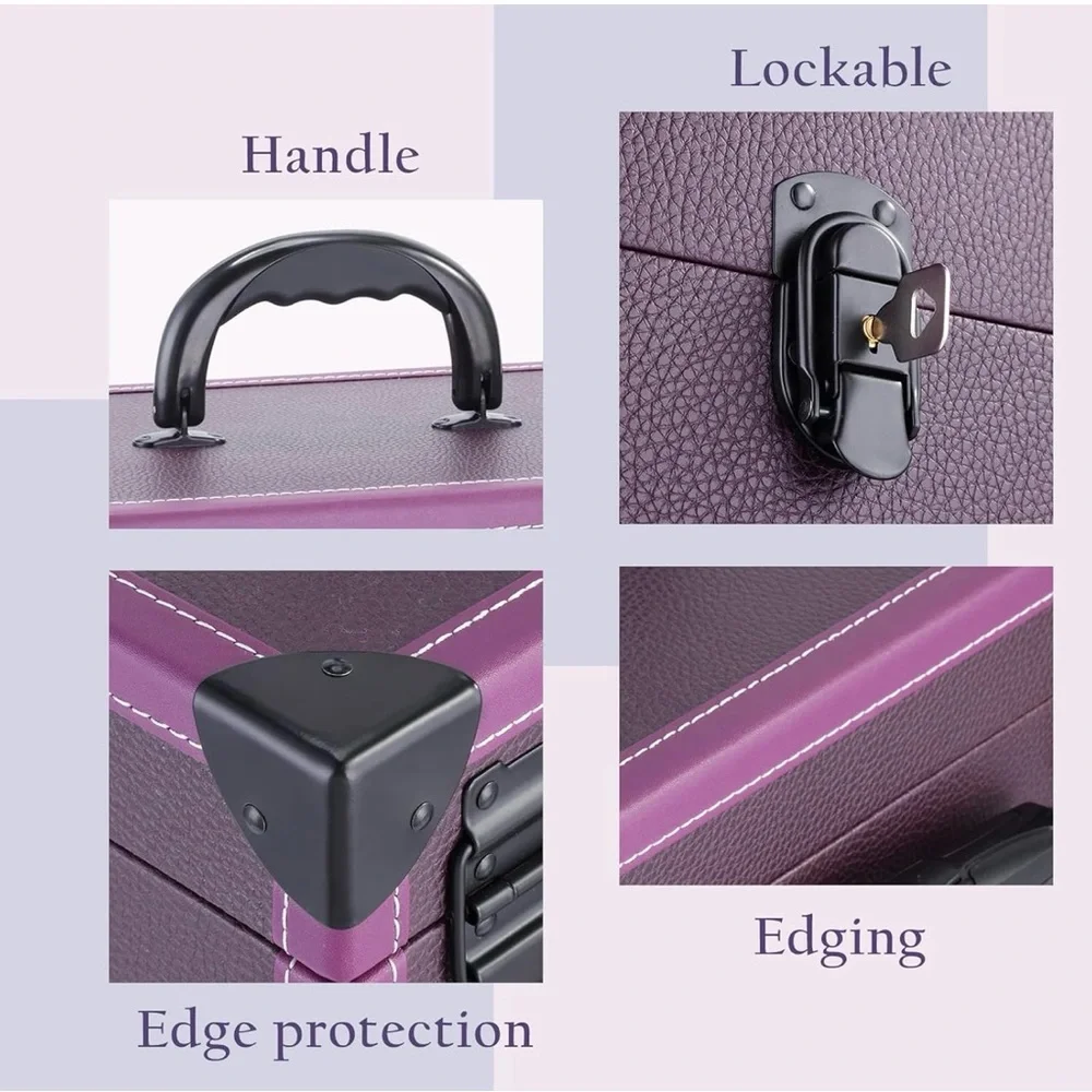 Elegant Purple Rolling Makeup Organizer